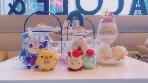 ラプンツェルパフェ おいしかったね💕


如月家：ねねまる🦋⛩、ゆめみうし🍒、ねこ
友人家：キイロイトリ🐤、ゆめみうし🍮