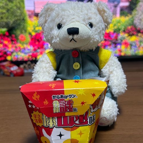 からあげくんの、なじょあじ、かてもらた
ちょと、からかた
まよねじゅ、ちゅけたら、からくなくなた
なじょあじてゆから、まほうのあじかなとおもたけど、ちがた
おいしかた🐻‍❄️🍗