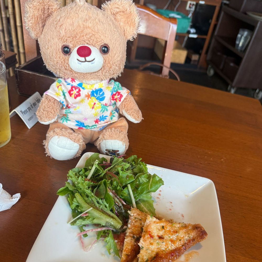 やっほー！ぶらんだよ！
おふろがんばったから、ごほうびにままとごはんたべにいったよ！
もんすーんかへ！
もんすーんかへは、こないだちぃずがいってたおみせだよ！
でもきょうはちがうばしょ！ばしょがちがうと、めぬーもちょっとちがうの！
このひはね、とむやむくんをたべたよ！あんまりからくなくて、おいしかった！
さらだといっしょにのってるのは、えびとーすと！これおいしいんだー！
またいきたーい！