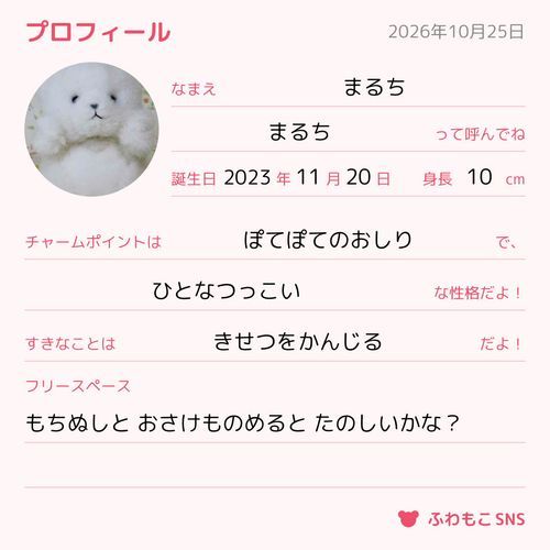 ぷろふぃーる！