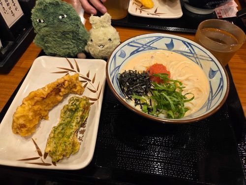 明太クリームうどんおいしー🥹