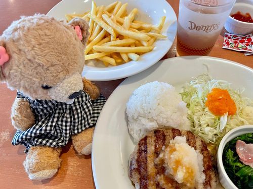 デニーズでランチくま🧸✨日替わりランチと山盛りポテトくま🍟