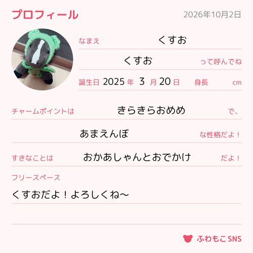 ぷろふぃーる　つくったよ〜！