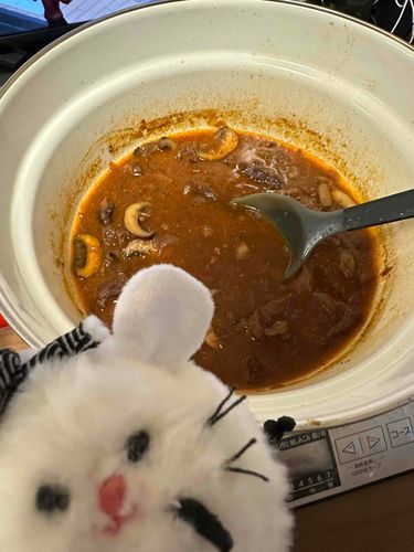 しか の おにく を しちゅー に した‼️うまうま~~~🍙🐭ﾁｩ!