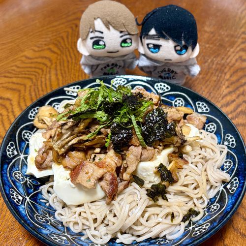 冷製豆腐甘辛肉蕎麦！漢字ばっかしꉂꉂ🤣