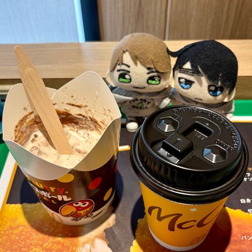 暑すぎてマクドで涼む
アイスでお腹が冷えるの怖さにホットラテを注文するビビりなぬい主☕️