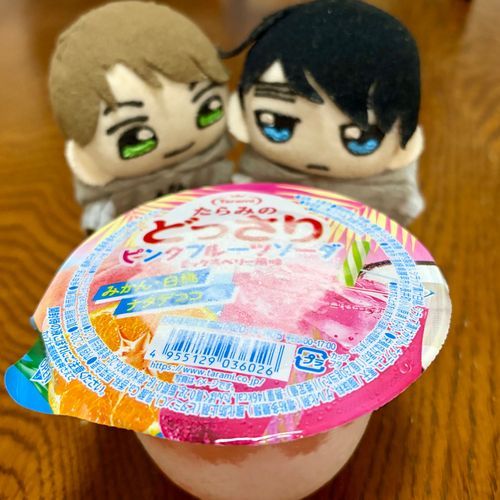 ちょっと冷やすだけのつもりやったのに
うっかり9時間冷凍庫に入れちゃったフルーツゼリー🍊