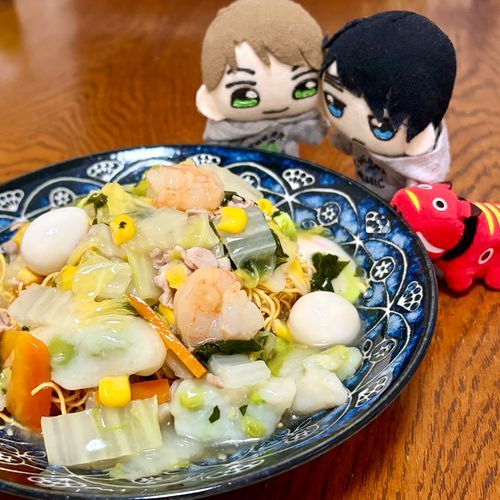 晩ごはんは皿うどん٩( °ꇴ °)۶
