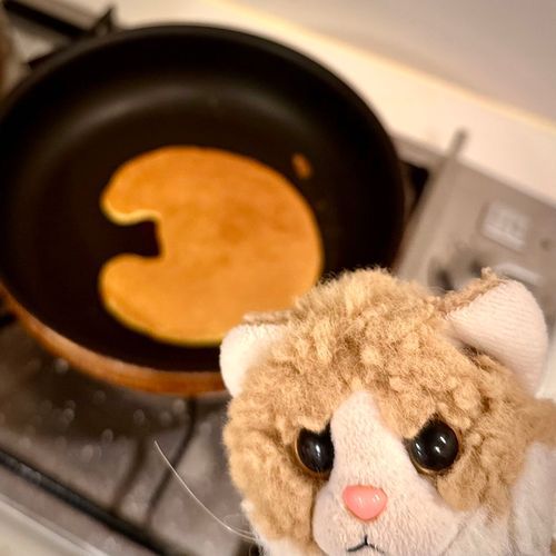 しゃちょうがやいてるうっすいぱんけーきが、おれのかおみたいなかたちになってるぜ！！

まあおれさまのすたいるは「さいこう」だからな！

（文責: まーす