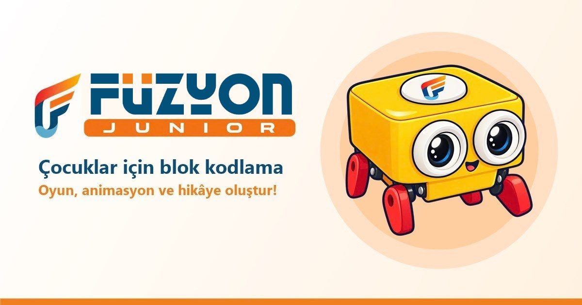 Füzyon Junior çocuk kodlama platformunun ekranı