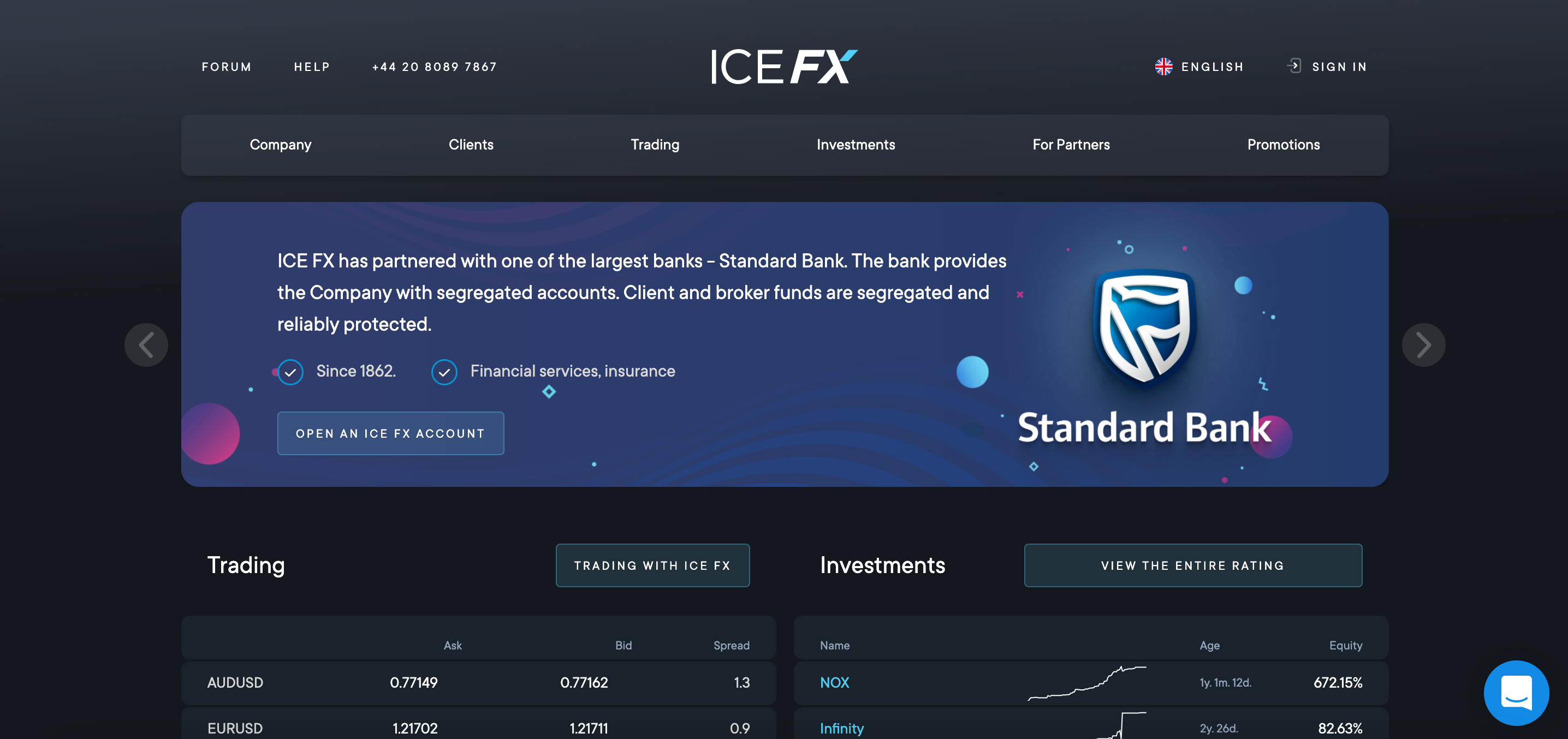 ICE FX website
