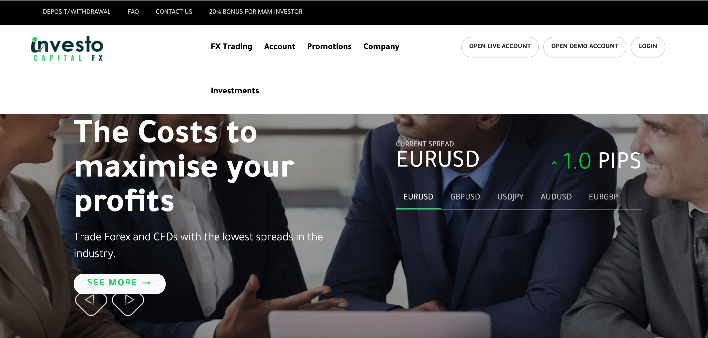 Investo Capital FX website
