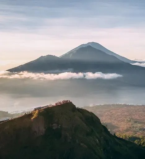 Sunrise on Mount Batur in Ubud region of Bali