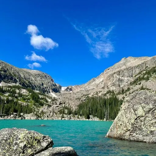 Lake Haiyaha Trail in Rocky Mountains region of Colorado
