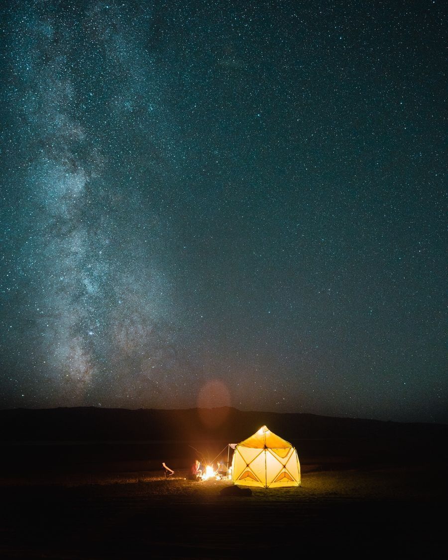 Camp in the dunes in Sand Dunes region of Colorado