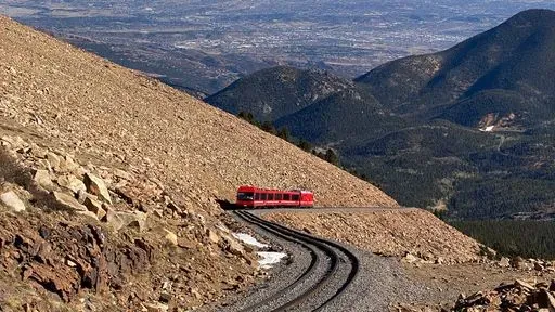 Pikes Peak Cog Railway in Colorado Springs region of Colorado