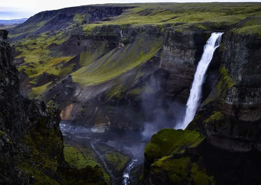 Haifoss Waterfall, Highlands, Iceland · view 3