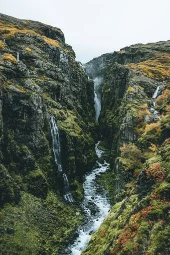 Glymur Waterfall in Reykjavík region of Iceland