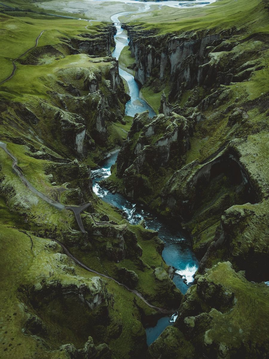 Fjaðrárgljúfur Canyon in undefined region of undefined