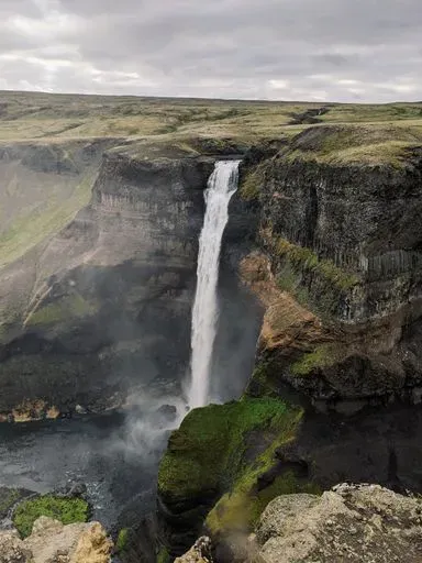 Haifoss Waterfall in Highlands region of Iceland