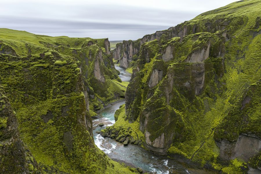 Fjaðrárgljúfur Canyon in undefined region of undefined