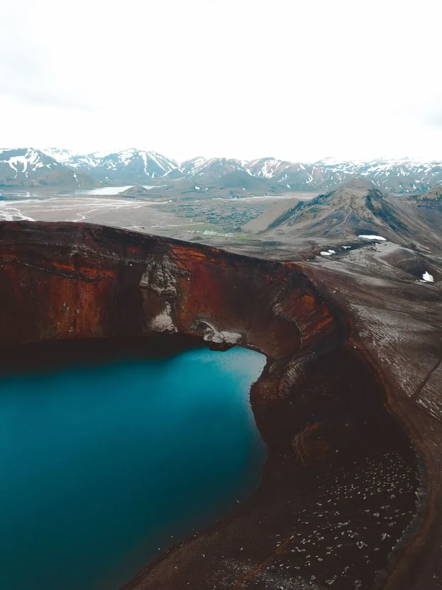 Hnausapollur Crater Lake in Iceland