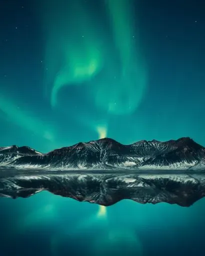 Northern Lights in Reykjavík region of Iceland