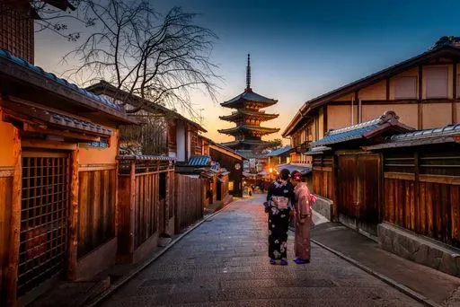 Gion Geisha District in Kyoto region of Japan