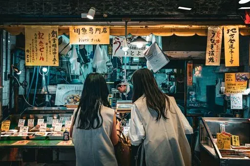 Nishiki Market in Kyoto region of Japan