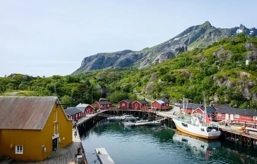 Nusfjord Village in Moskenes region of Lofoten Islands