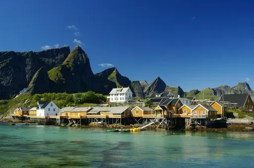 Sakrisøy Rorbuer in Moskenes region of Lofoten Islands