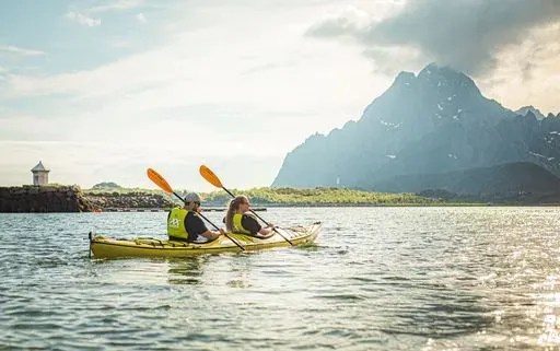 Kayak in Henningsvær in Svolvær region of Lofoten Islands