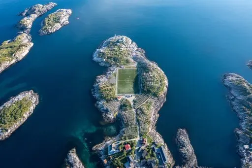 Henningsvær Stadion in Svolvær region of Lofoten Islands