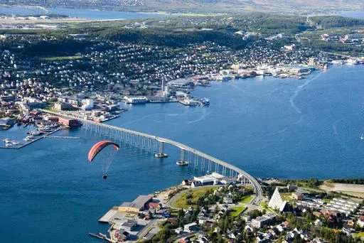 Fjellheisen Cable Car in Tromsø region of Lofoten Islands