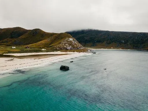 Haukland Beach in Moskenes region of Lofoten Islands