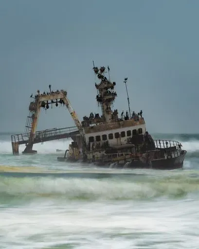 Zeila Shipwreck in Walvis Bay region of Namibia