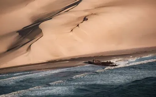 Skeleton Coast in Walvis Bay region of Namibia