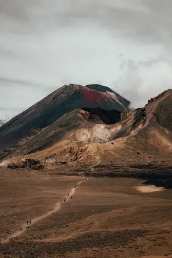 Tongariro Alpine Crossing in Tongariro region of New Zealand