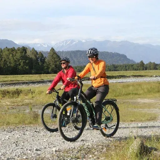 E-bike to Fox Glacier in Glaciers region of New Zealand