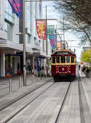 Downtown Christchurch in Christchurch region of New Zealand