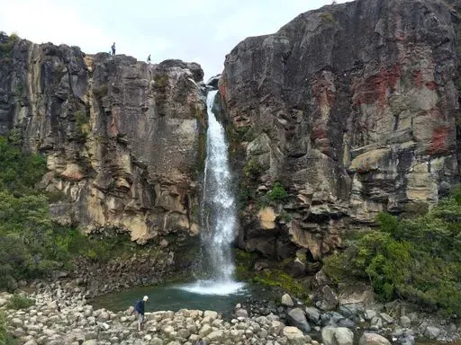 Tama Lakes Track in Tongariro region of New Zealand
