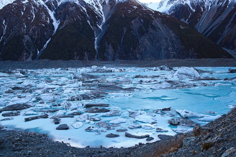 Blue Lakes and Tasman Glacier in undefined region of undefined