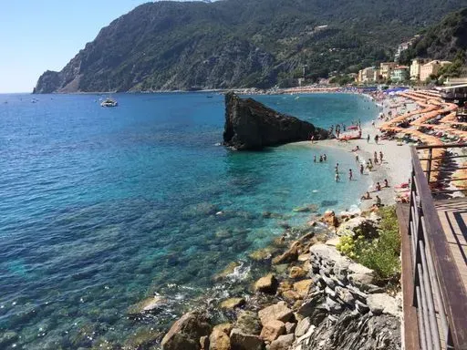 Monterosso Beach (Fegina) in Cinque Terre region of Tuscany