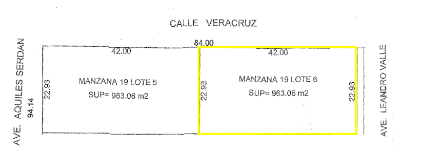 LEANDRO VALLE ESQ. VERACRUZ, COL. MADERO MZ. 19 LT 6