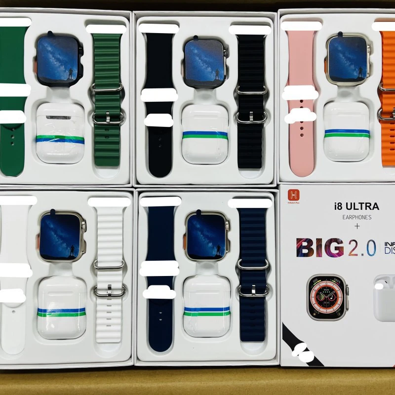 casque Bluetooth i8 2-en-1, montre bracelet
