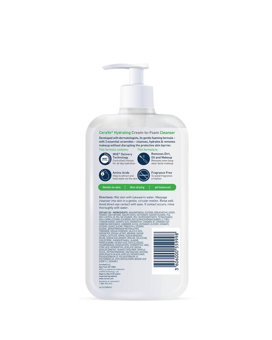 Nettoyant hydratant crème-mousse CeraVe miniature 5