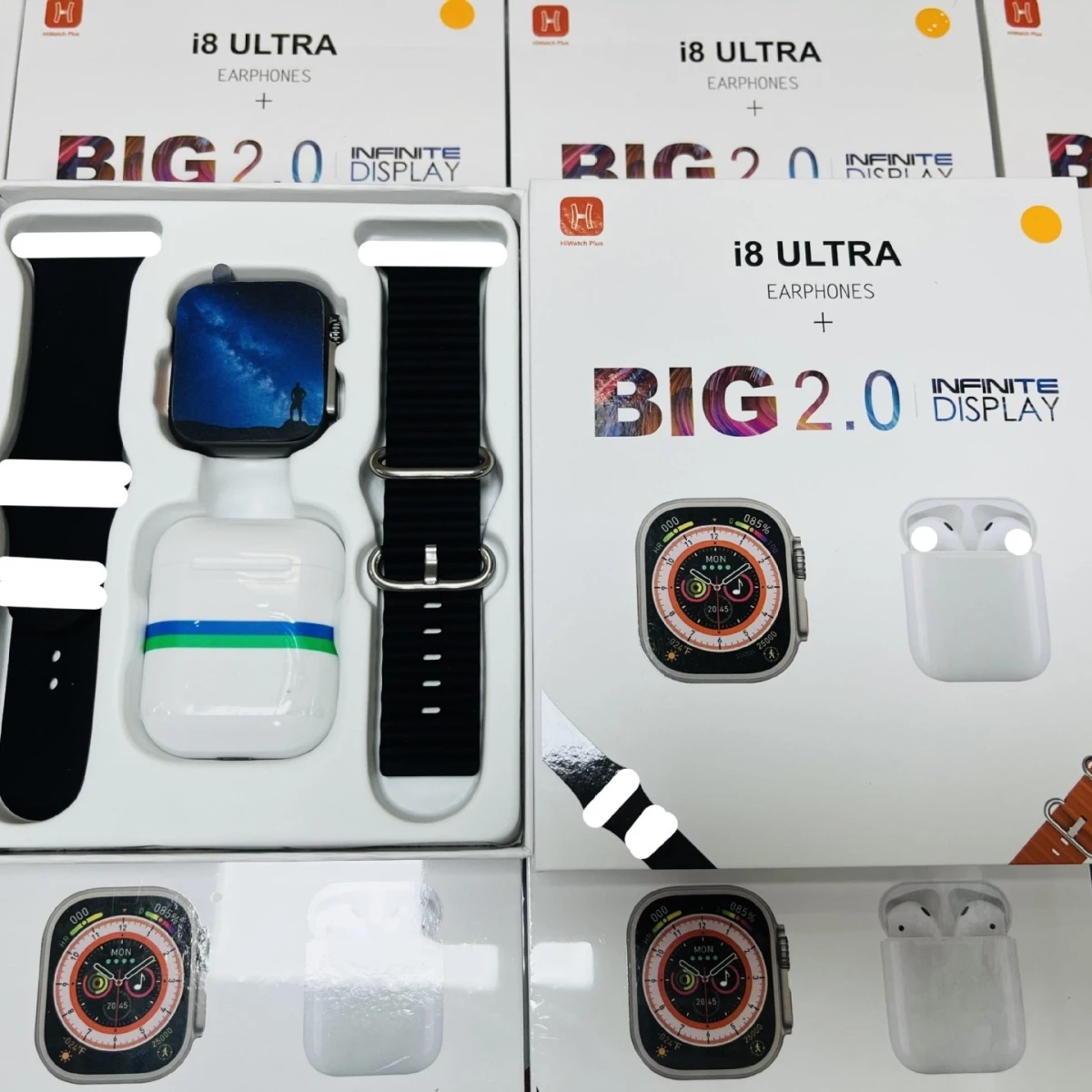 casque Bluetooth i8 2-en-1, montre bracelet miniature 2