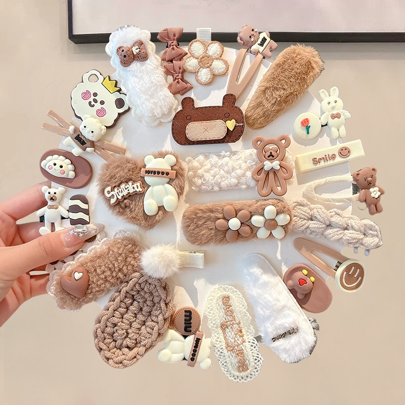 lot de 48 Pince à cheveux en peluche miniature 6