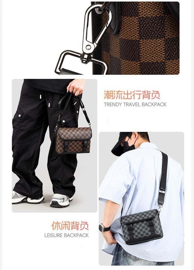 Sac bandoulière à carreaux miniature 6