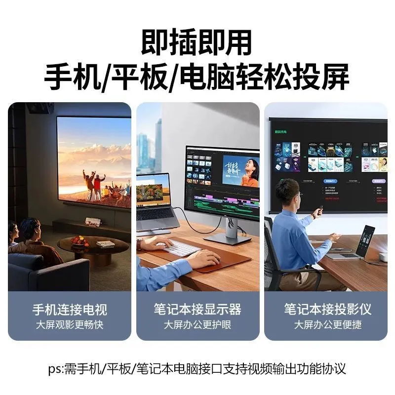 Câble de duplication d'écran Type-C vers HDMI miniature 5